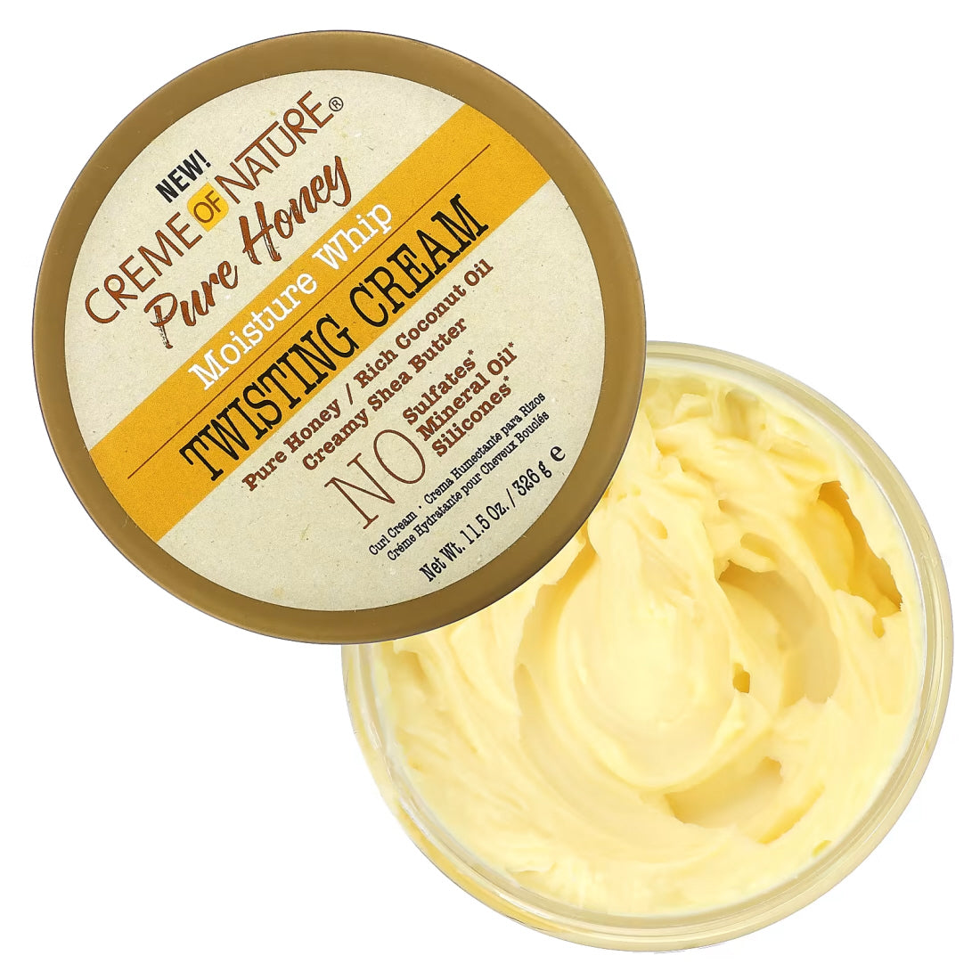 Creme of Nature Pure Honey Moisture Whip Twisting Cream – krulcrème, 326 g – foto 2