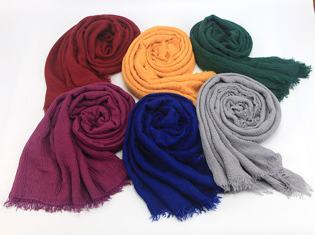 Maxi Crinkle Skin sjaal – luchtige crinkle hoofddoek, 190 x 90 cm – foto 2