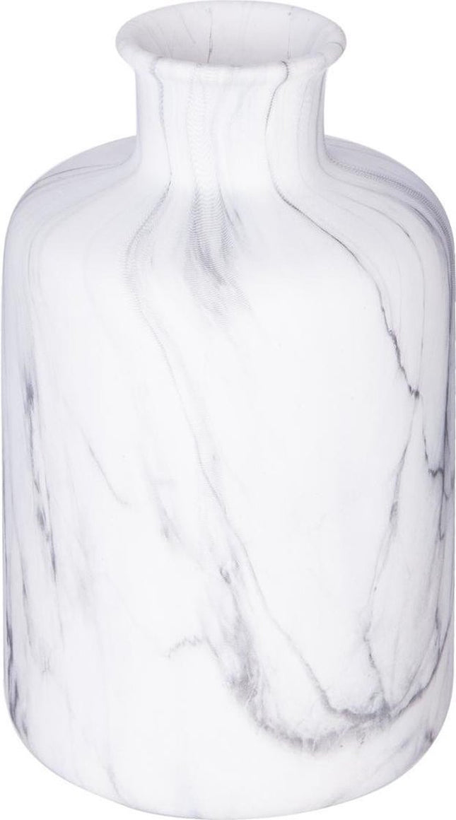Atmosphera deco vaas Marble – keramiek in marmerlook, wit, H 17,5 cm