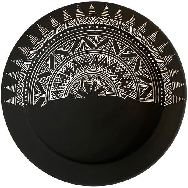 Decoratieve schaal nas-nas – handbeschilderd zwart aardewerk, Ø 35 cm