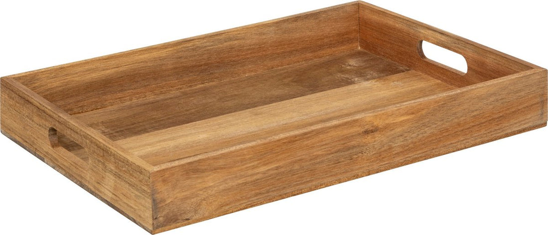5Five houten dienblad met handvatten – acaciahout, hoge rand, 42 x 30 cm