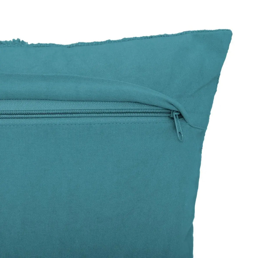 Atmosphera Inca kussen eendblauw – getuft katoen, 40 x 40 cm, afneembare hoes – foto 4