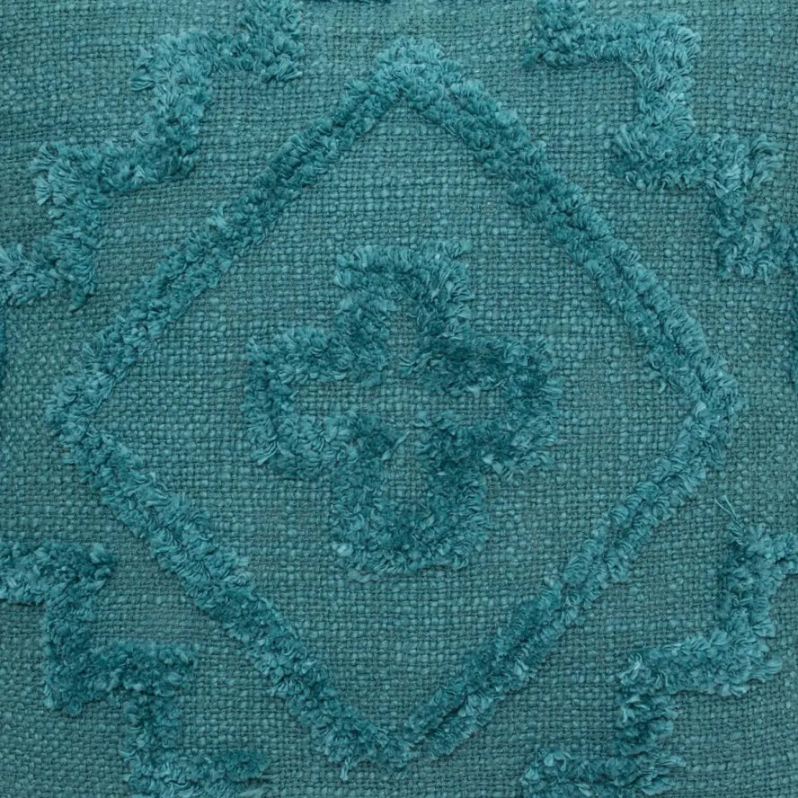 Atmosphera Inca kussen eendblauw – getuft katoen, 40 x 40 cm, afneembare hoes – foto 5