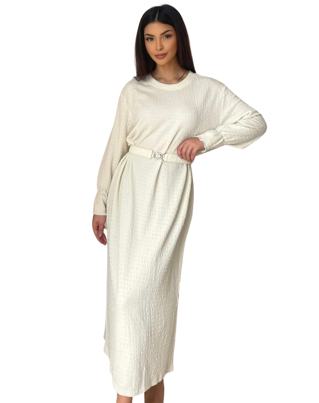 Alina dress – damesjurk in zwart, beige, gebroken wit of lime – foto 8