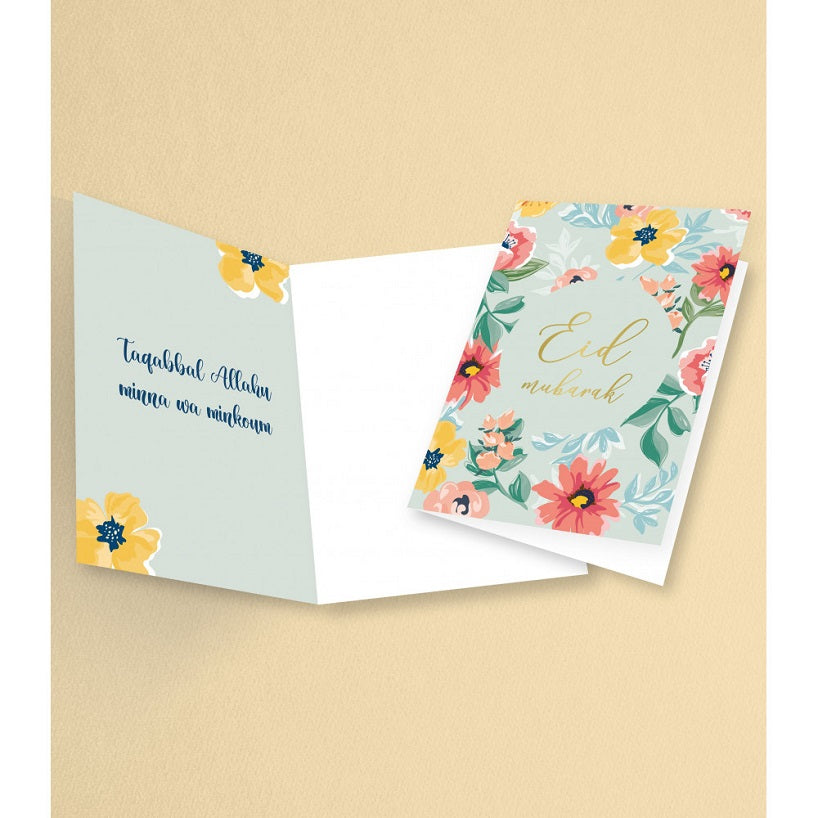 Eid Mubarak Greeting Card Flowers