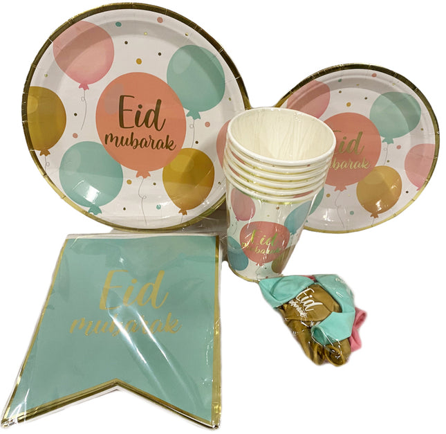 Eid Mubarak decoratie box kids – Ramadan versiering met borden en ballonnen