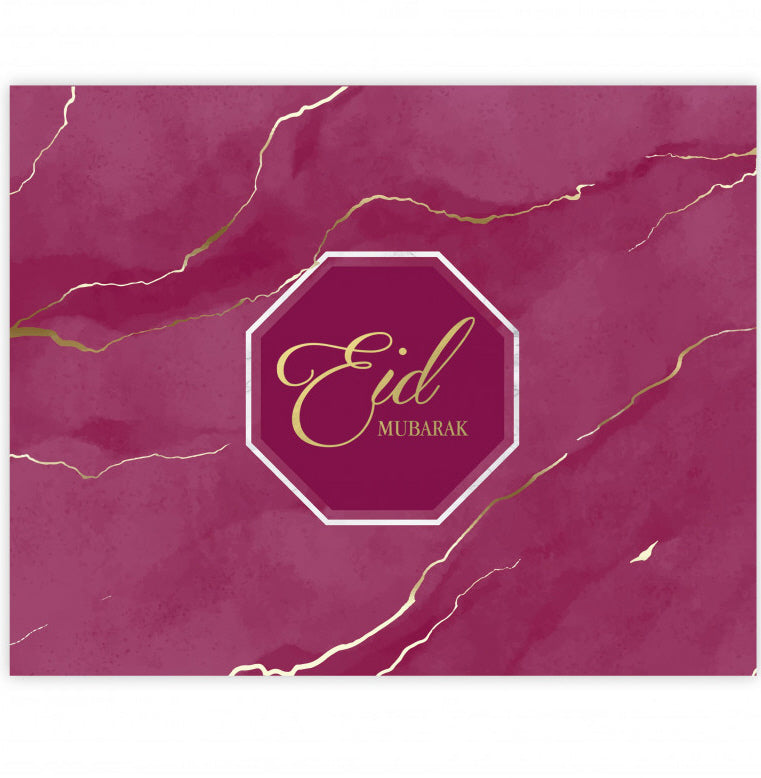 Eid Mubarak placemats bordeaux en paars – 6 stuks in A3-formaat