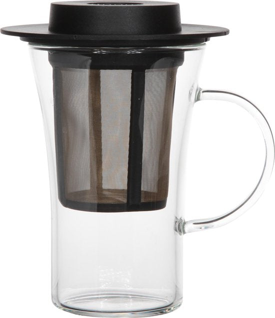 Finum theeglas met filter en deksel – 280 ml, Ø 8 x 14 cm – foto 2
