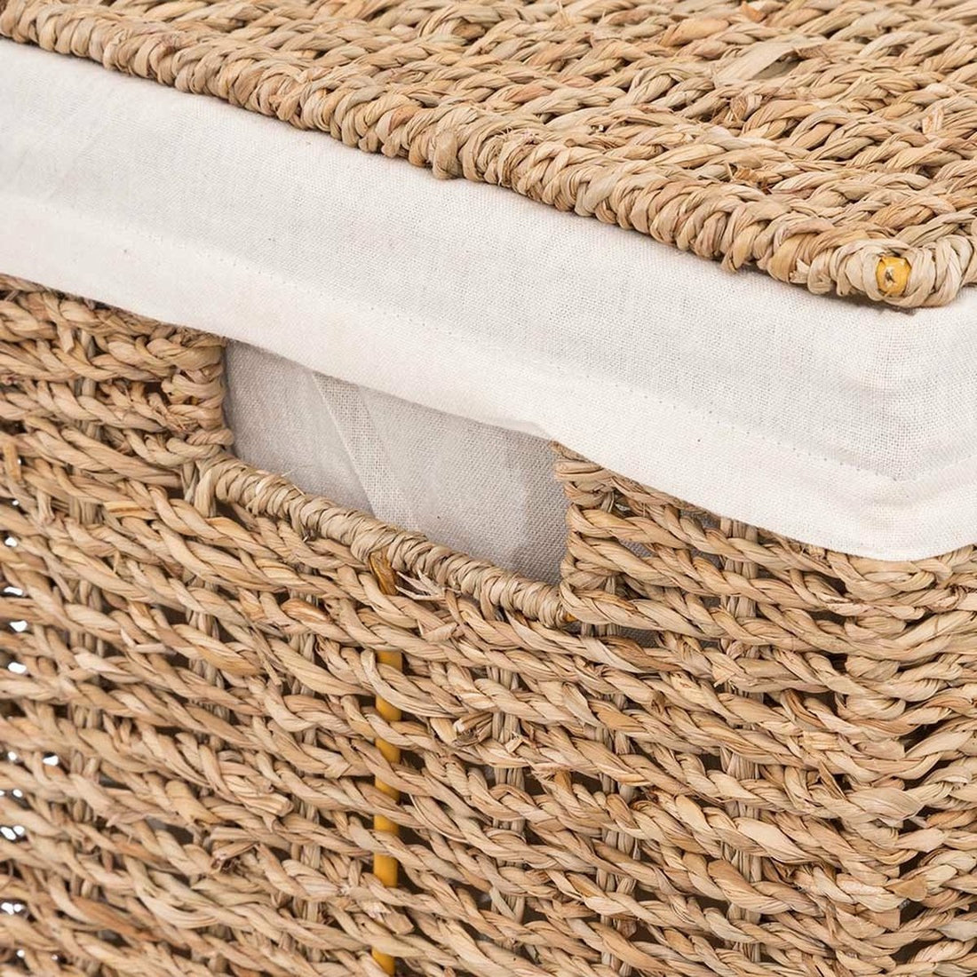 5Five rieten wasmand met deksel – rechthoekig, 40 liter, 37 x 22 x 55 cm – foto 4
