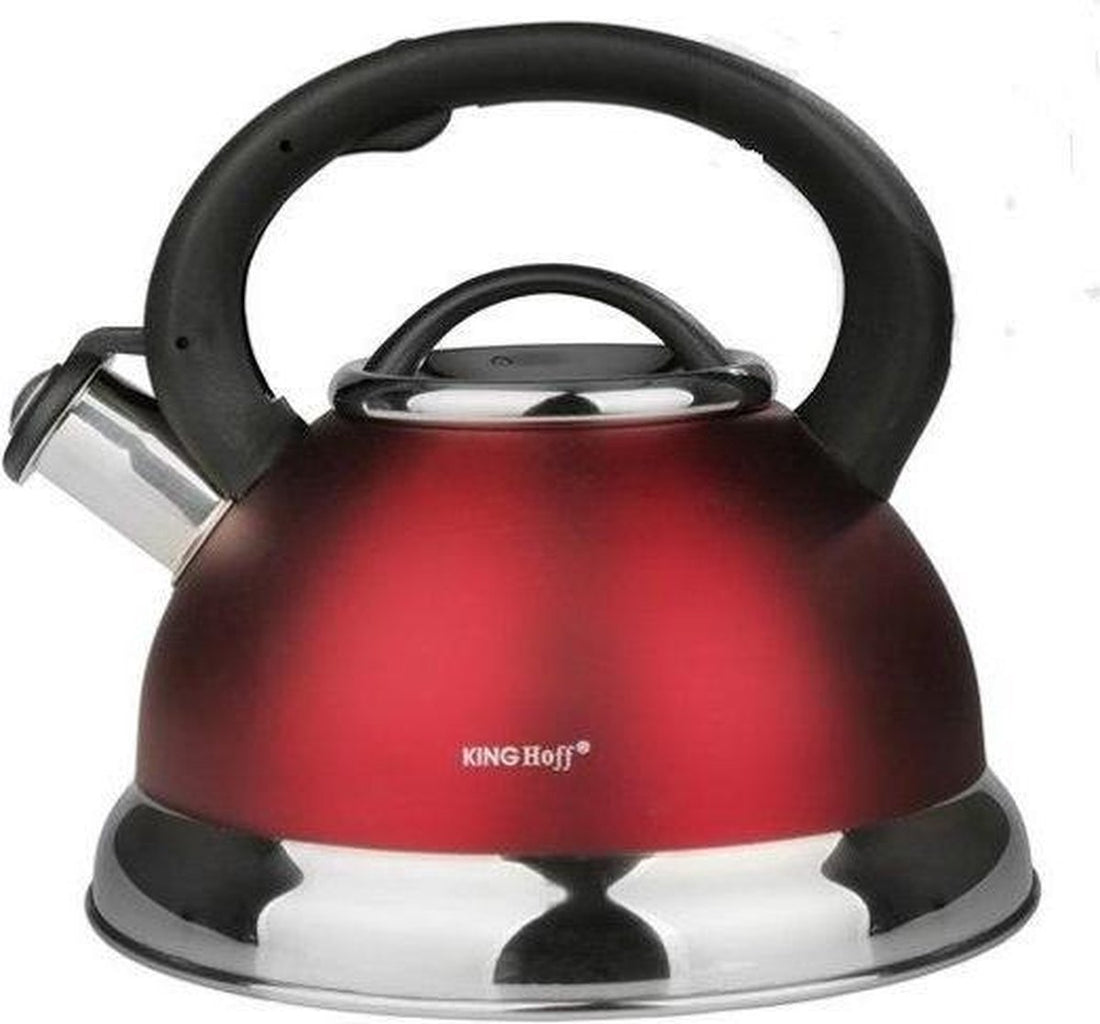 Kinghoff fluitketel 3 liter rvs – voor inductie, in zwart, wit, rood of oranje – foto 4