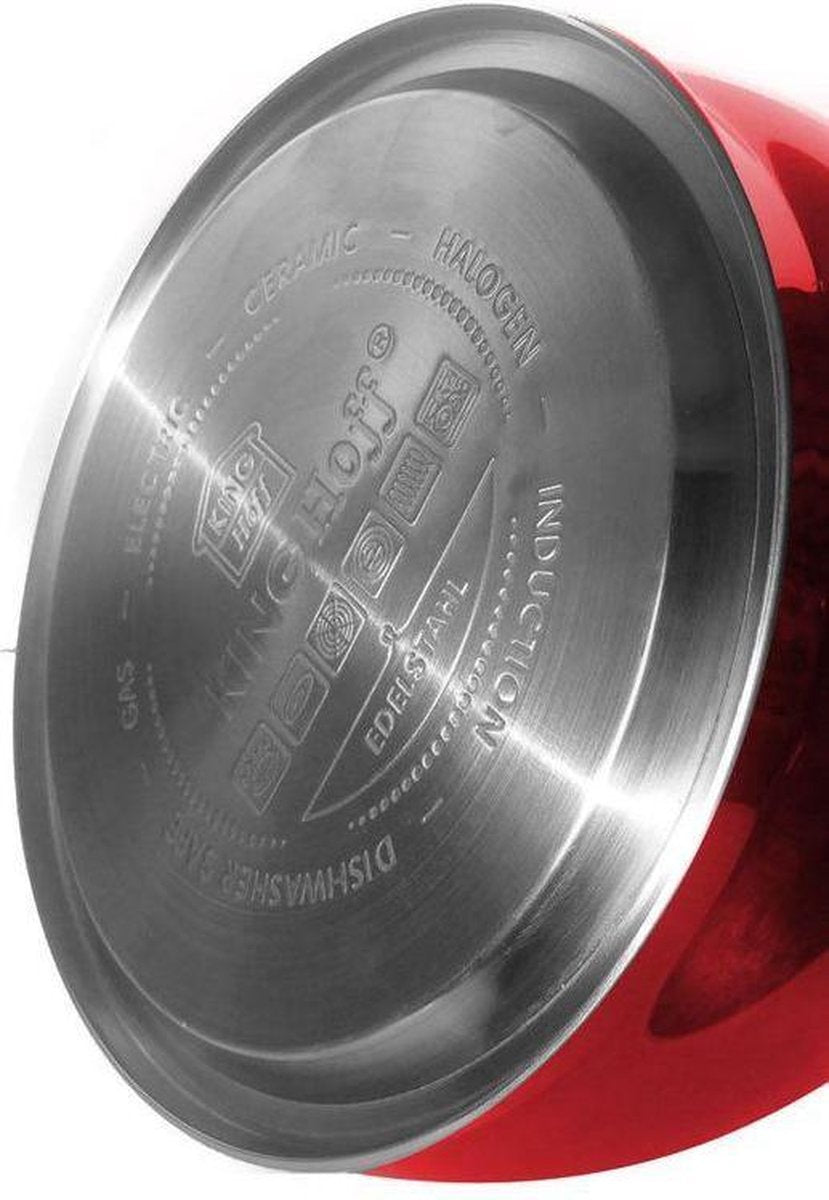 Bouilloire sifflante - 3,4 litres - rouge - brillante