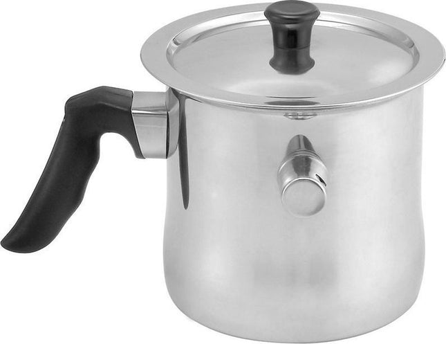 Kinghoff fluitmelkkoker dubbelwandig – 1 liter, RVS, alle warmtebronnen