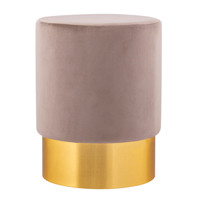 Velvet stool - Modern - Round - Velvet & Metal pouffe Ø 31 H 43 cm