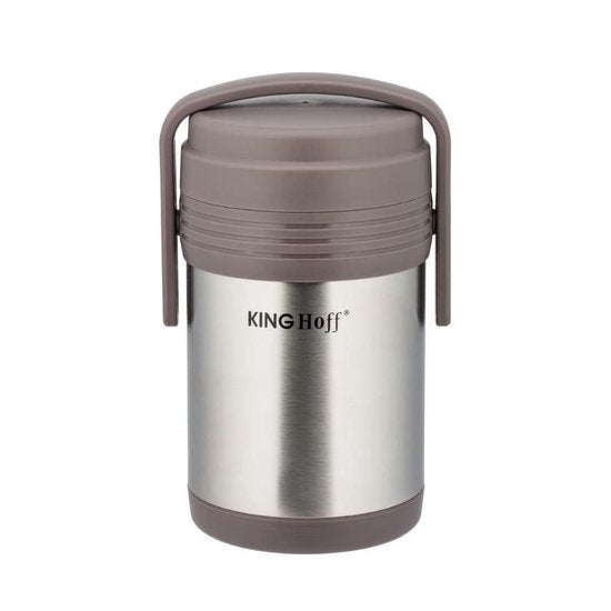 Kinghoff food thermos 1,5 liter – RVS lunchbox met 3 bakjes, dubbelwandig – foto 5