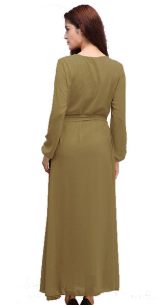 Bahraini abaya van chiffon – lange abaya met ronde hals, one size – foto 6
