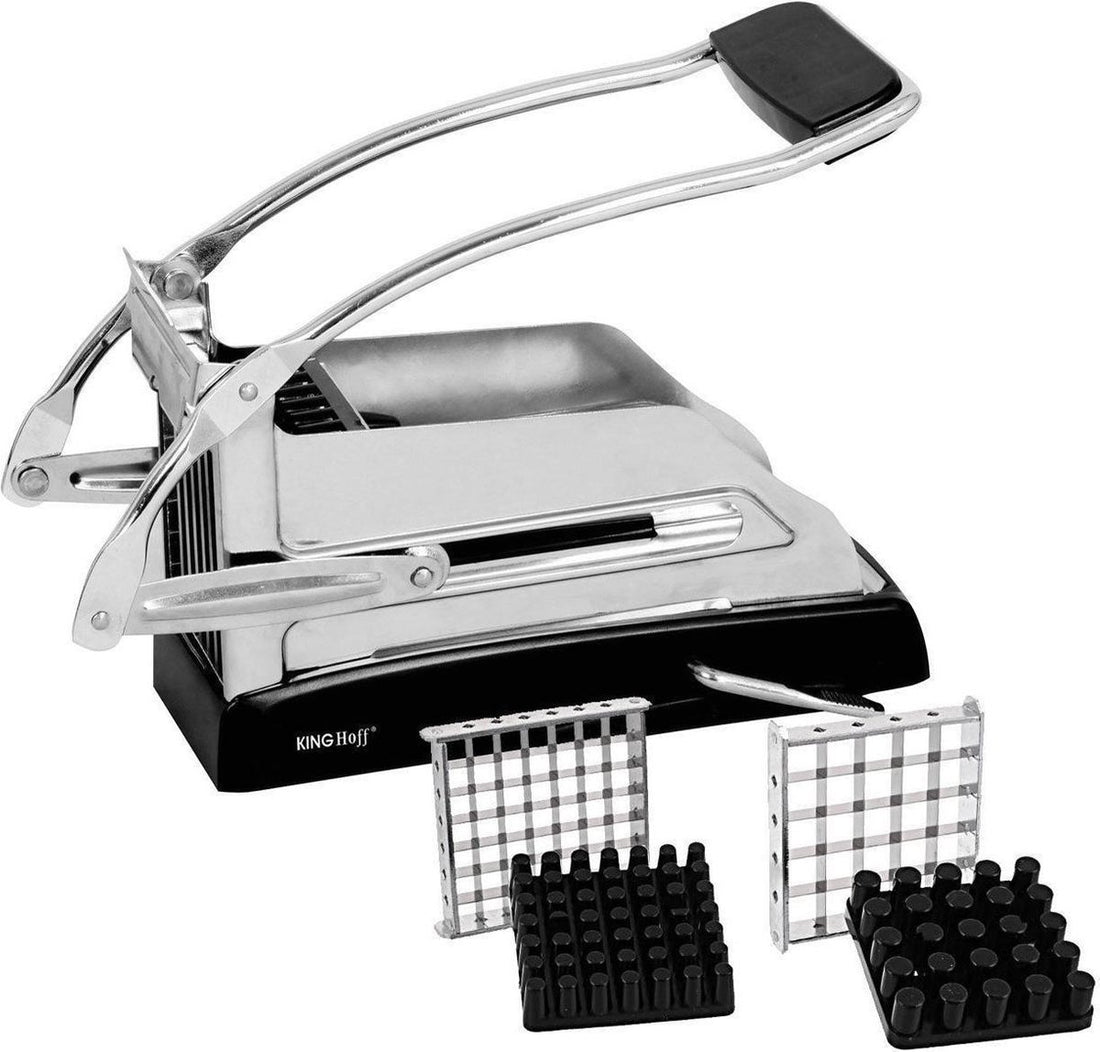 Kinghoff frietsnijder RVS – 2 snijmaten, 13 x 27 x 9 cm – foto 2
