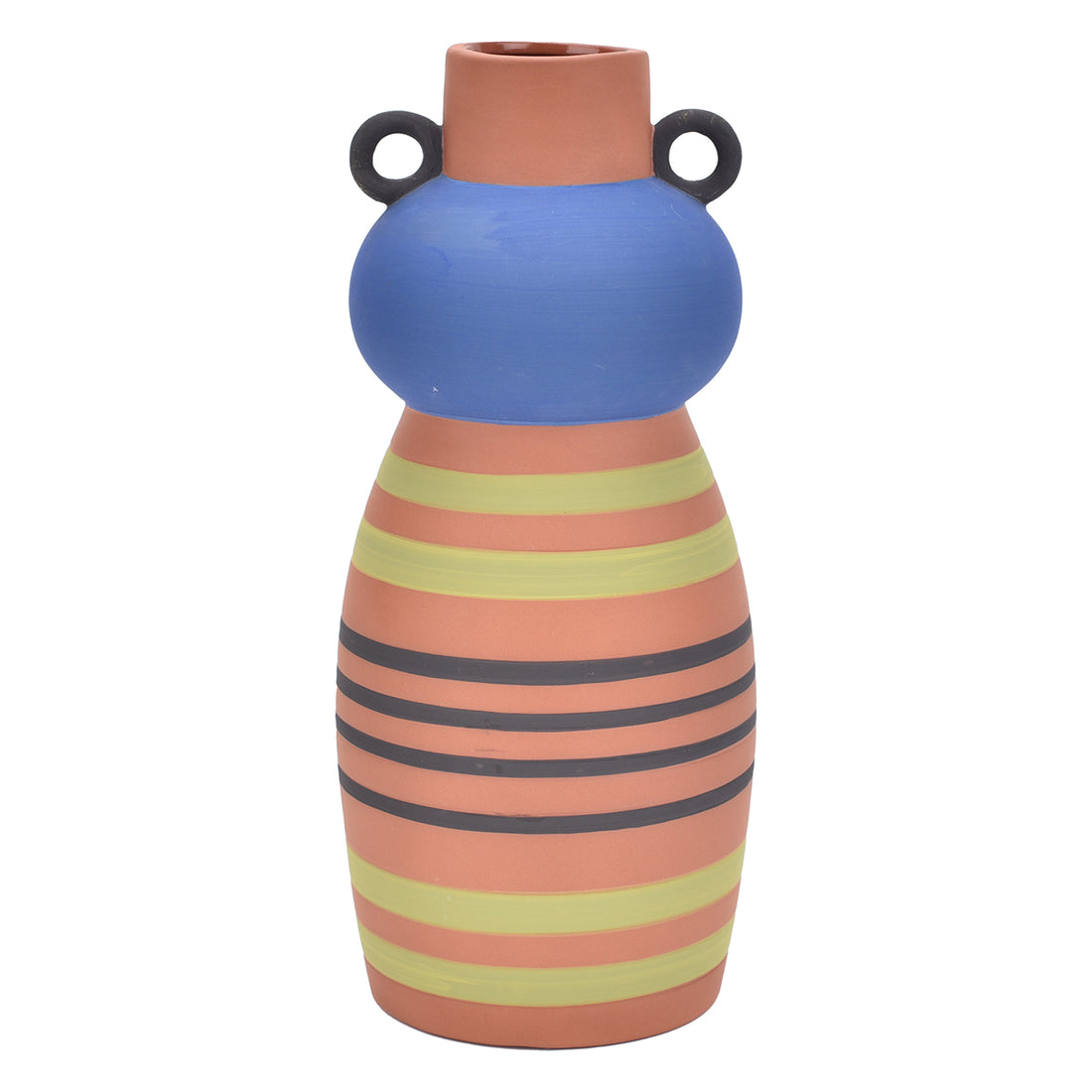 Striped Bohemian Style Ceramic Vase