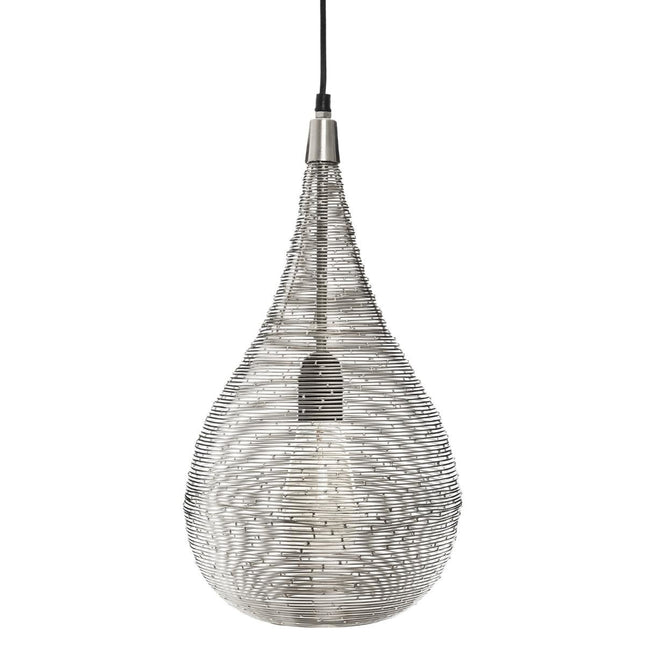 Gestreepte metalen hanglamp – geribbelde ijzeren kap, Ø 23 x 43 cm, E27