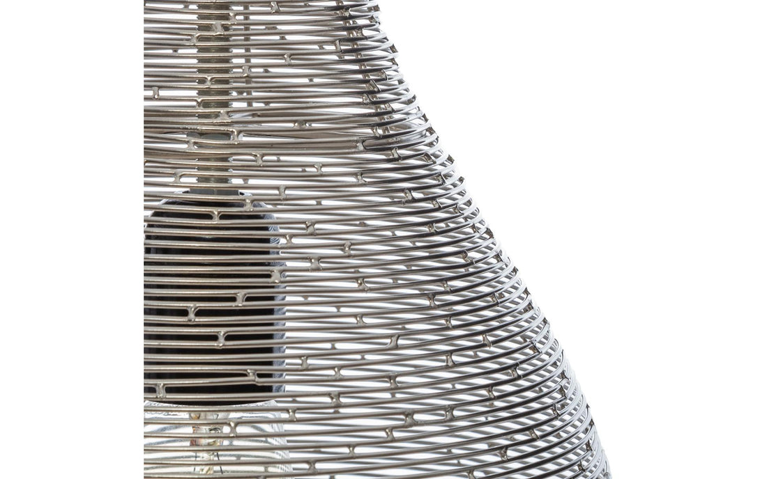 Gestreepte metalen hanglamp – geribbelde ijzeren kap, Ø 23 x 43 cm, E27 – foto 2
