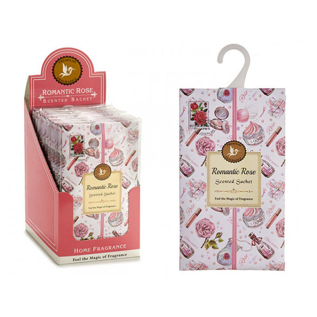 Geurzakje voor de kledingkast – roze bloemen, met hanger, 1 stuk – foto 2