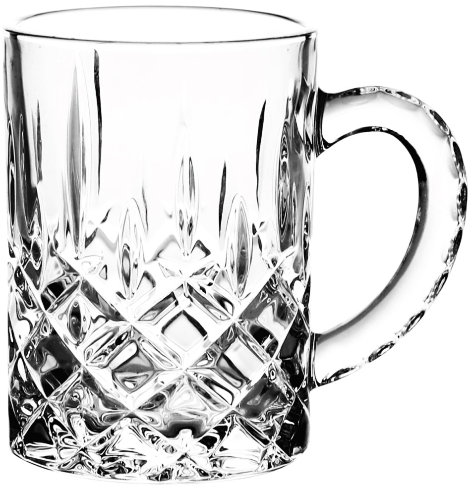 Theeglazen met zilveren rand en handvat – set van 6, 250 ml, ruitpatroon – foto 3