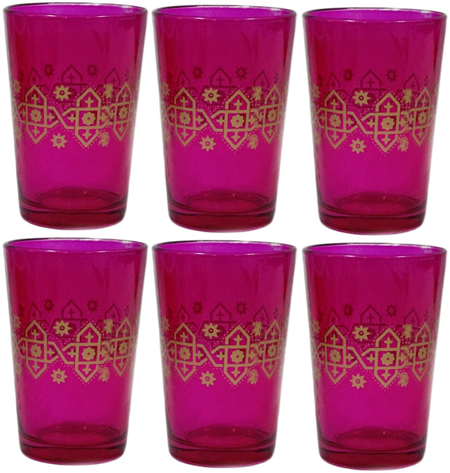 Gekleurde Marokkaanse theeglazen – set van 6 stuks