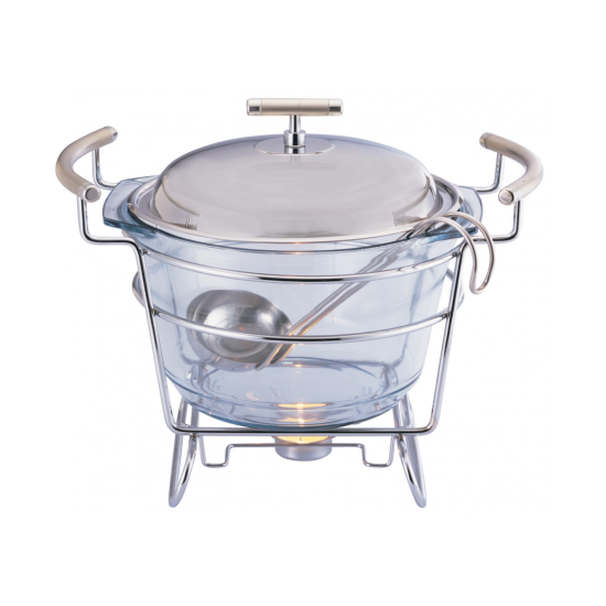 Glazen soeppot met waxinelichthouder en soeplepel – soepterrine 4 liter