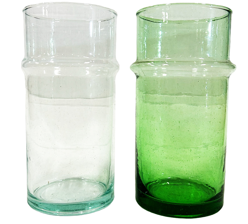 Marokkaanse Beldi vaas van gerecycled glas – mondgeblazen, 20 cm
