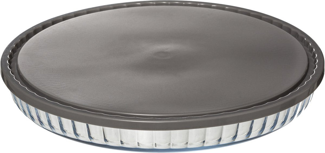 5Five glazen fruitcakevorm met deksel – Ø 30 cm, geribbelde rand