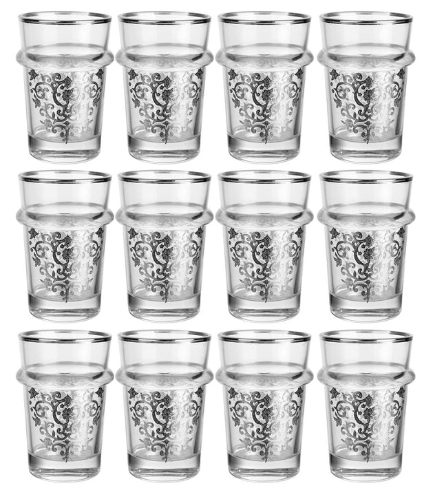 Marokkaanse Beldi glazen, set van 12 – theeglazen met goud of zilver, 175 ml – foto 2