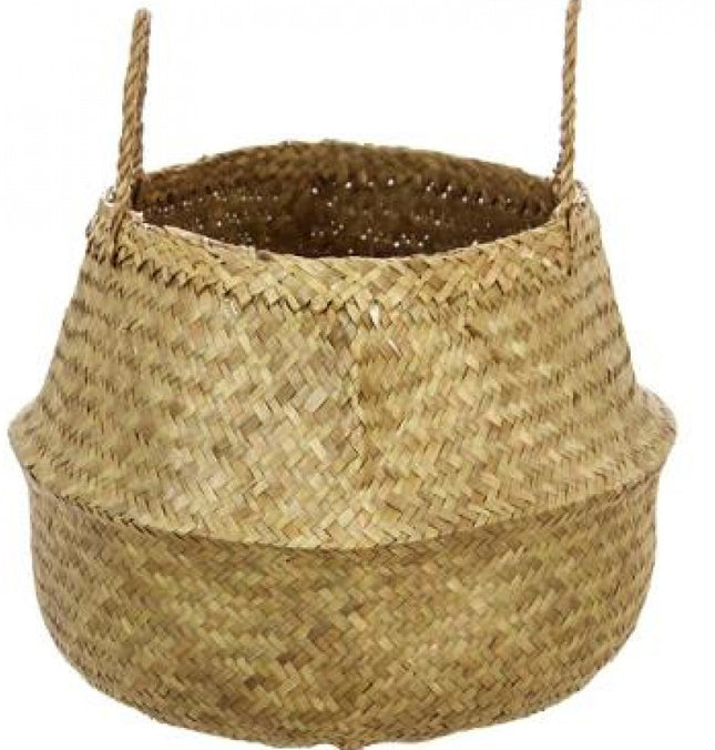 Grote mand van zeegras, naturel – opvouwbare opbergmand 40 x 40 cm