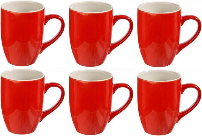 Secret de Gourmet grote koffiemokken 360 ml – set van 6, wit of rood – foto 2