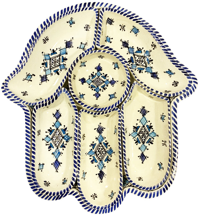 Khamsa appetizer serving set blue-white