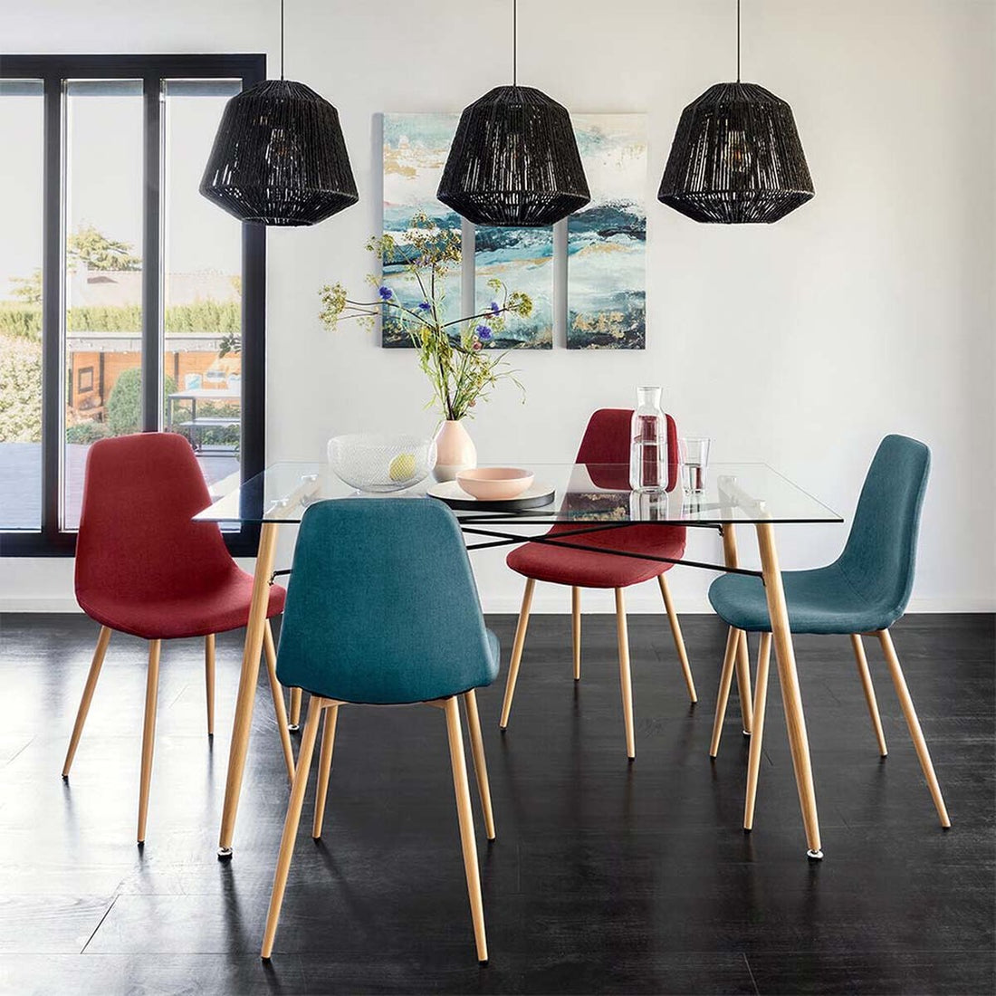 Atmosphera hanglamp Boho zwart – geweven kap van touw, Ø 29 cm – foto 3