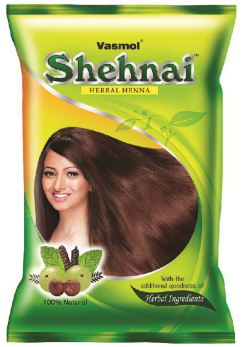 Vasmol Shehnai herbal haarhenna – hennapoeder met kruiden, 150 g