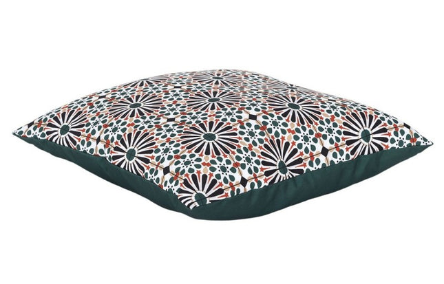 Sierkussen groen met patronen – tweezijdig, polyester, 40 x 40 cm – foto 2