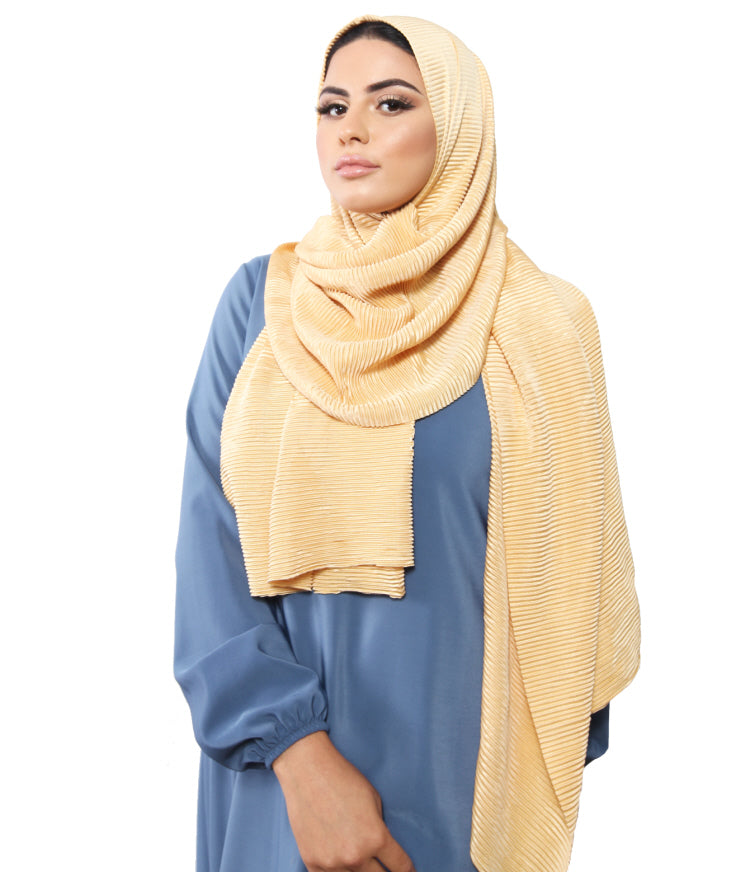 Glossy ribbed sjaal – geribde stretch hoofddoek met satijnglans, 210 x 70 cm