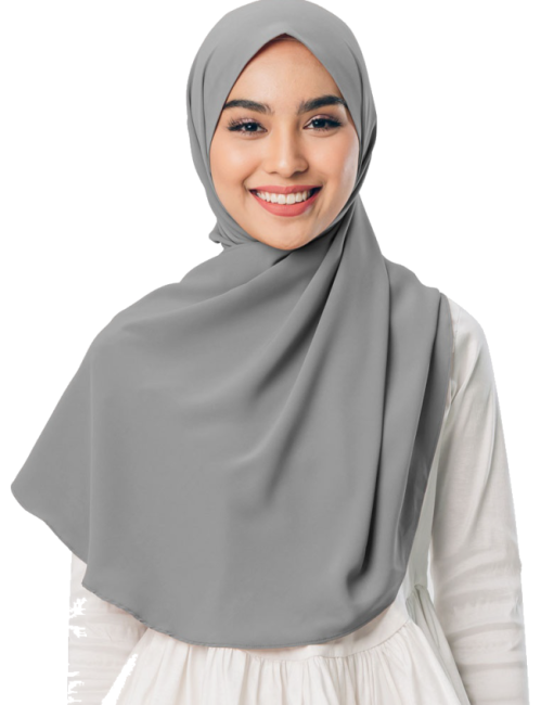 Hoofddoek crêpe chiffon – hijab 125 x 125 cm, twee ovale hoeken, veel kleuren – foto 2