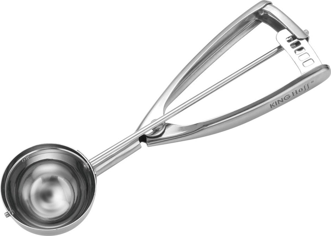 Kinghoff ijsschep van RVS – ijslepel met persmechanisme, 21 cm