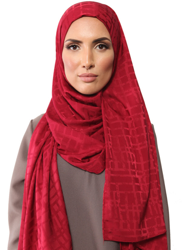 Squared Classic sjaal – hoofddoek met vierkantprint, 180 x 70 cm – foto 2