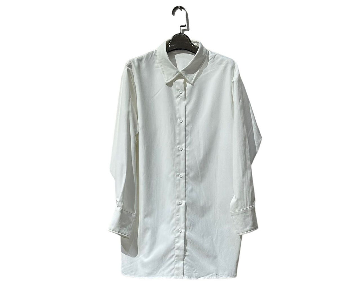 Basic blouse dames – zwart of wit, maat S/M en M/L – foto 3