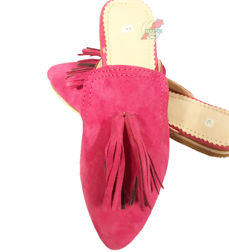 Elegant mule babouche dames – Marokkaanse slipper van suède en leer – foto 32
