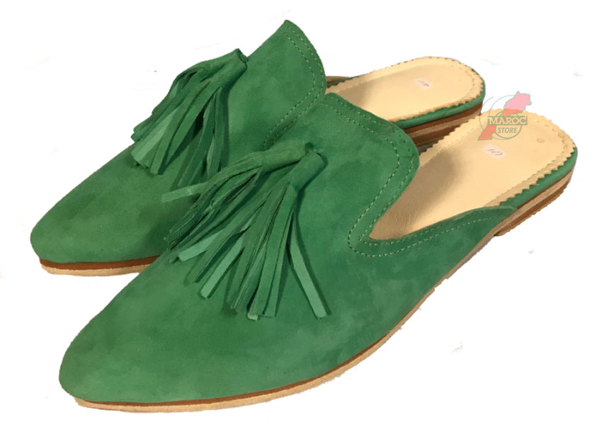 Elegant mule babouche dames – Marokkaanse slipper van suède en leer – foto 25