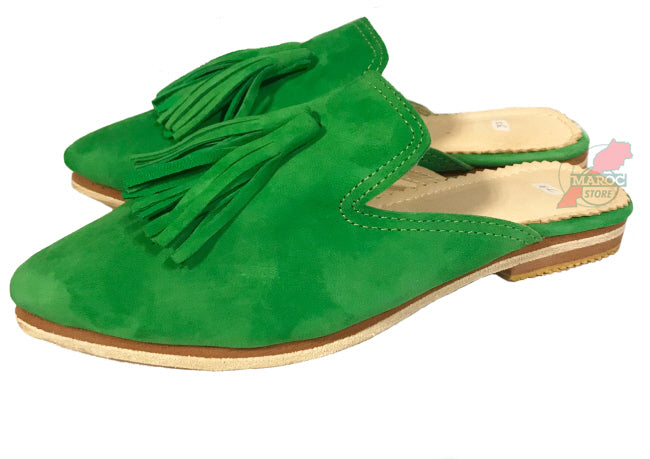 Elegant mule babouche dames – Marokkaanse slipper van suède en leer – foto 36