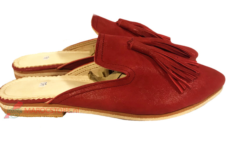 Elegant mule babouche dames – Marokkaanse slipper van suède en leer – foto 9