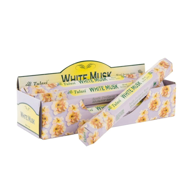 Tulasi White Musk wierookstokjes – incense sticks, 20 stuks