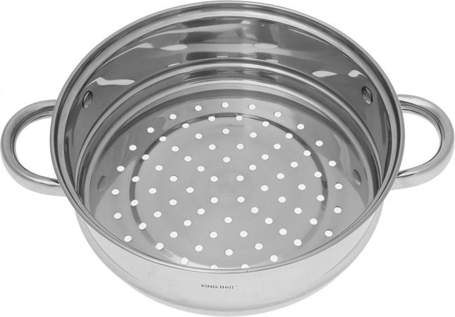 Kinghoff stoompan inzet Ø 24 cm – RVS groentestomer, 3,8 liter