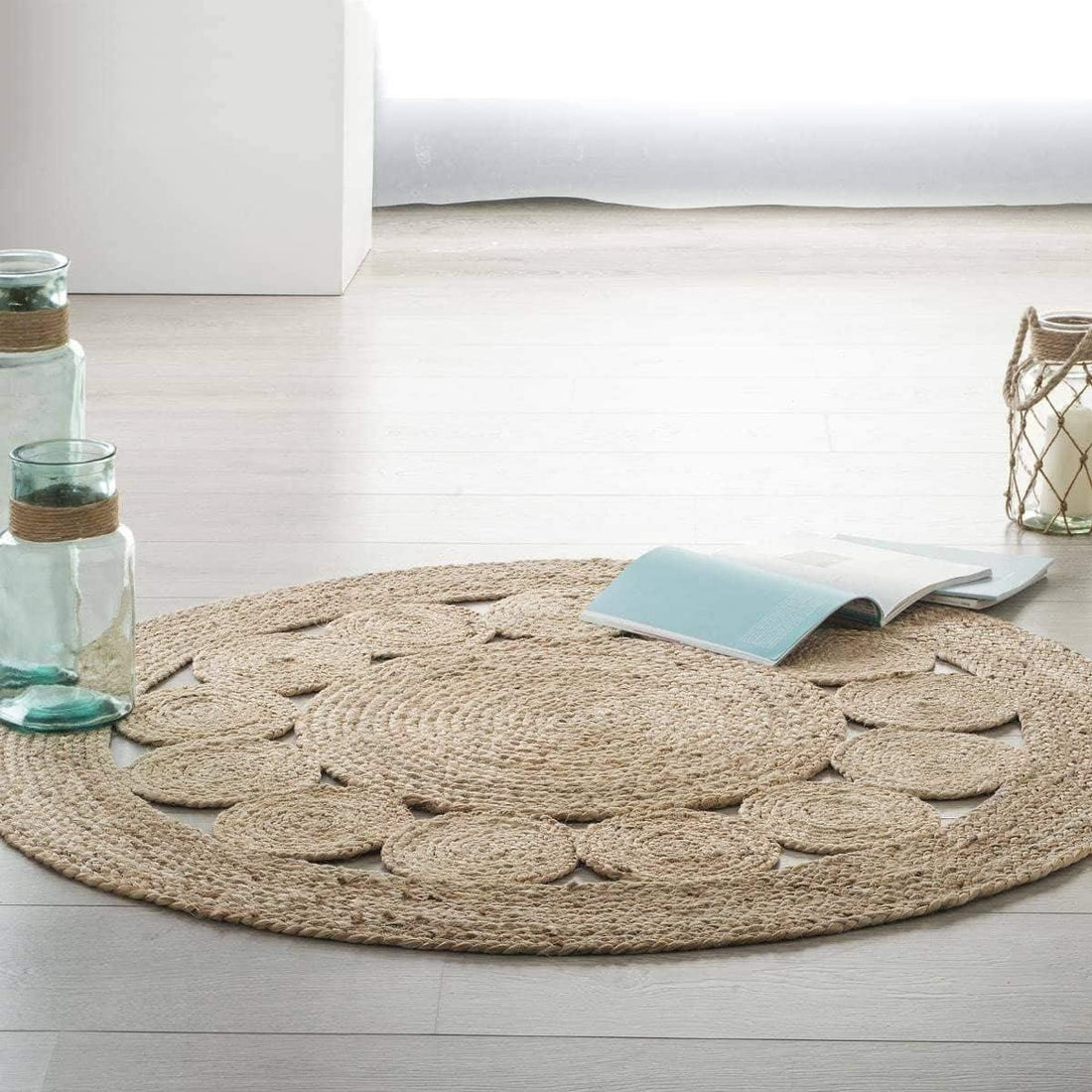 Atmosphera jute vloerkleed rond, Ø 80 cm – klein tapijt in natuurlijke kleur – foto 3