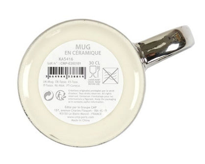 Keramische mok met handvat – steengoed, 30 cl, wit of zilver – foto 4