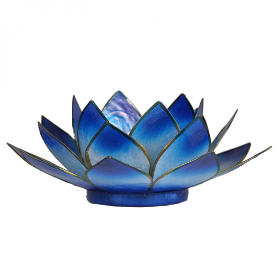 Kaarsenhouder van Capiz schelpen – blauw, 2-kleurig, 13,5 cm